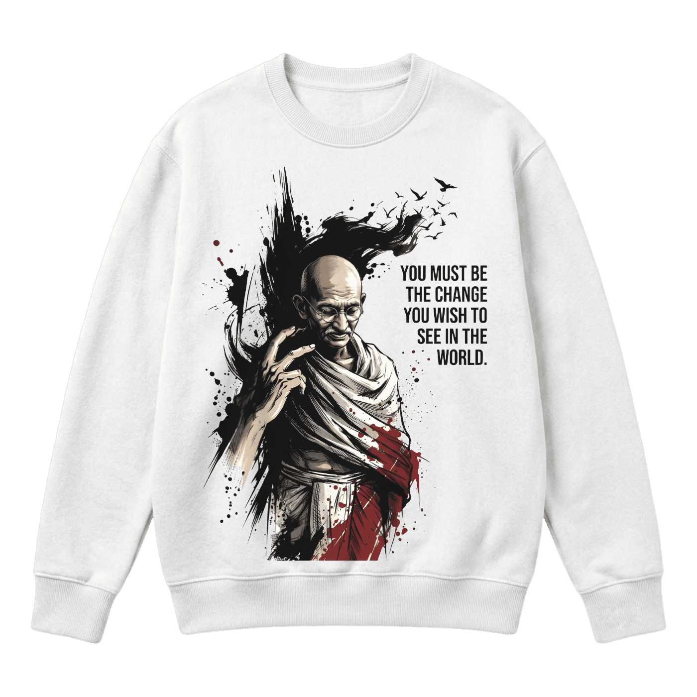 Be The Change: Mahatma Gandhi Inspirational Quote Splatter Art Portrait