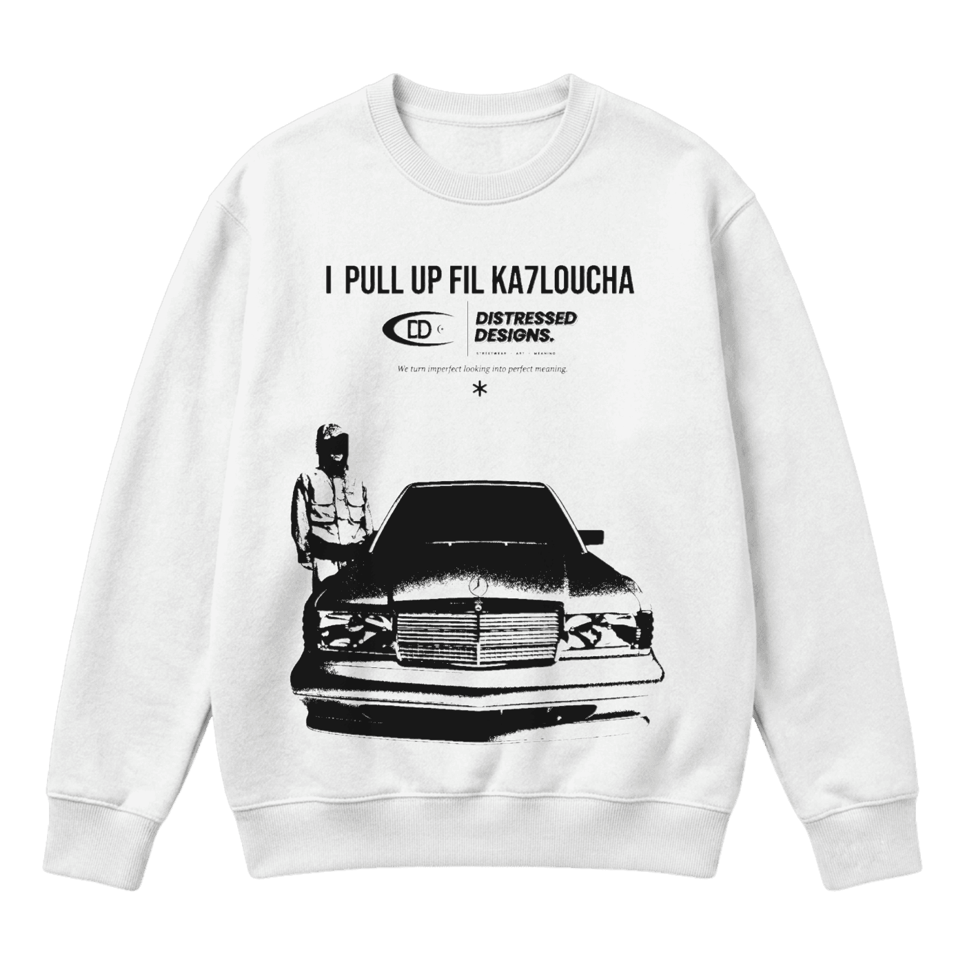 PULL UP WHITE SWEATER