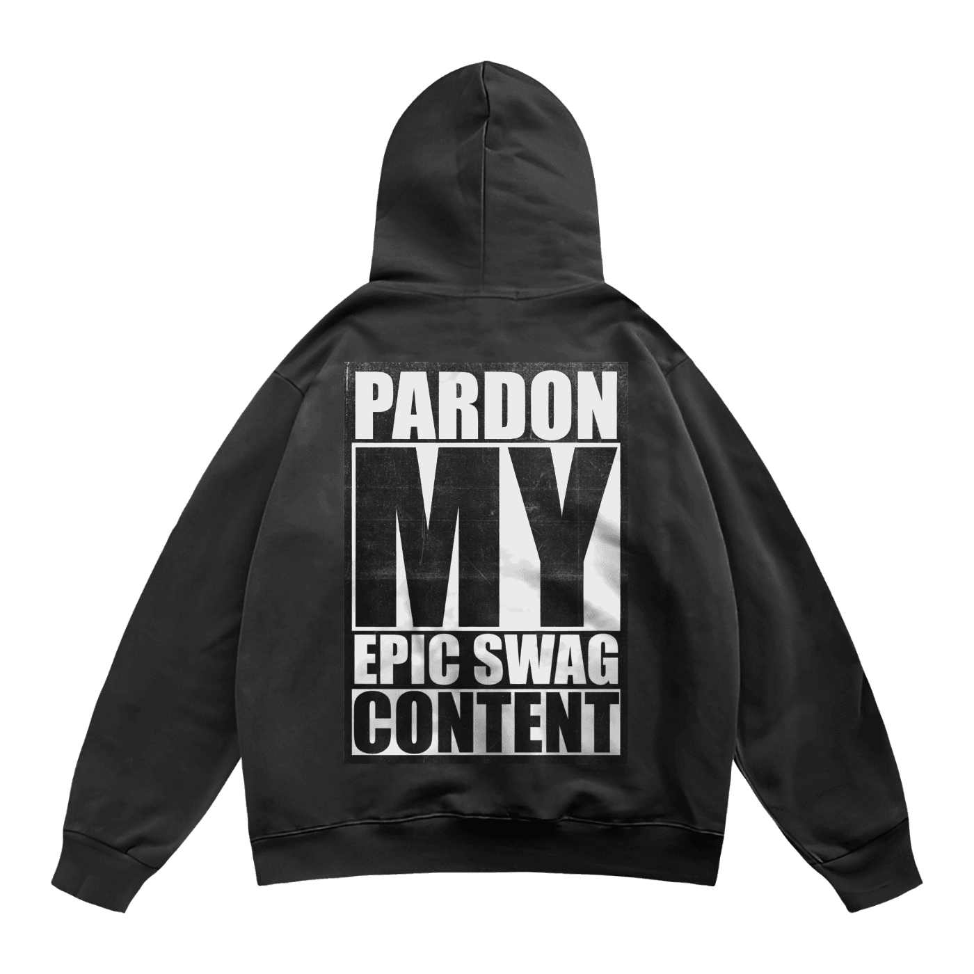 Black printed hoodie