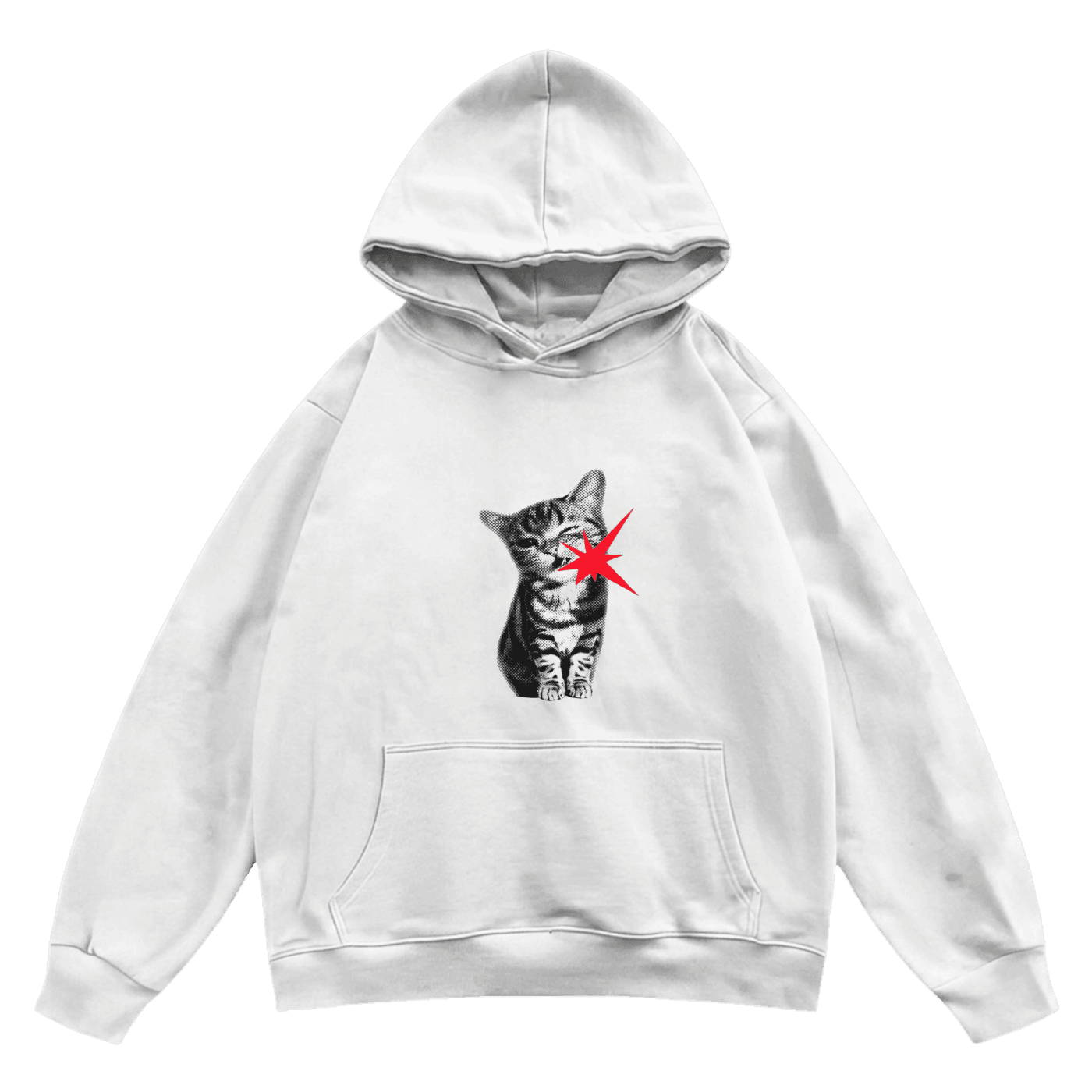 "My life is film hindi"printed white hoodie