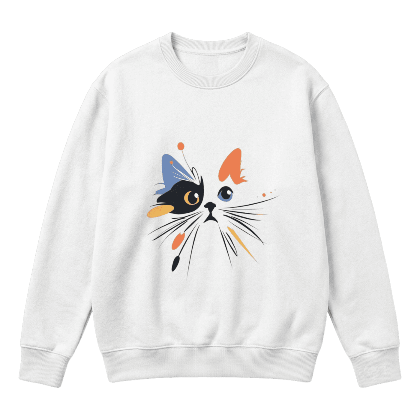Abstract Calico - Geometric Cat Art Crewneck