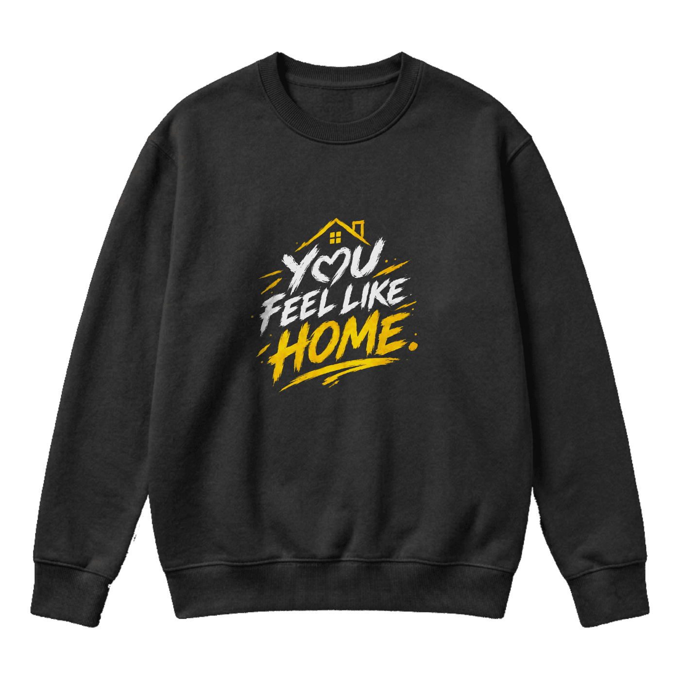 You Feel Like Home – Black & Gold Romantic Streetwear Sweater