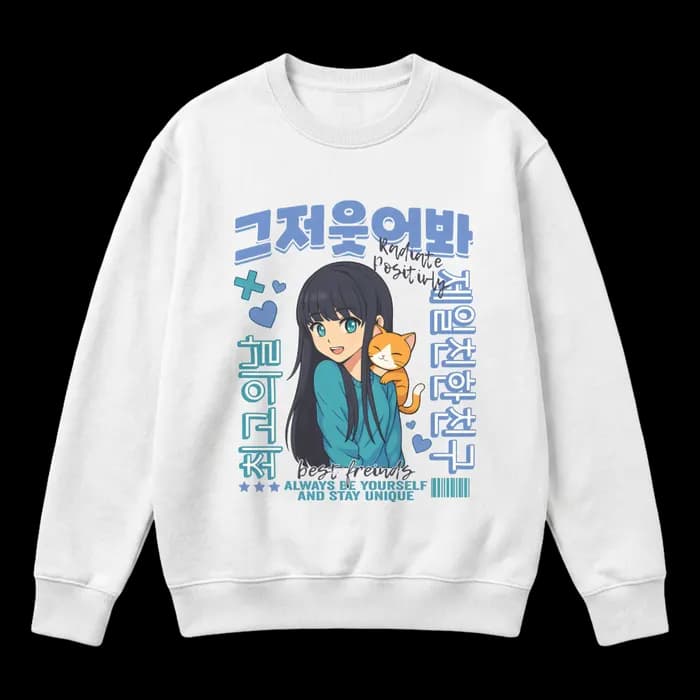 Radiate Positivity – Anime Girl & Cat