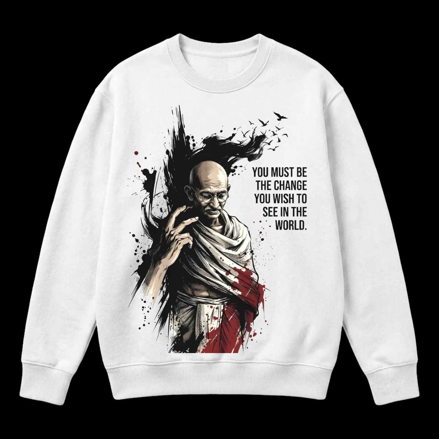 Be The Change: Mahatma Gandhi Inspirational Quote Splatter Art Portrait
