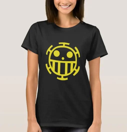 One Piece Trafalgar Law yellow Pirate Logo T-Shirt