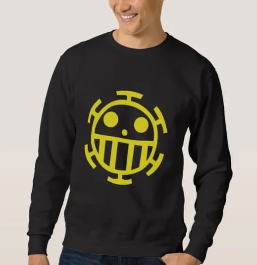 One Piece Trafalgar Law yellow Pirate Logo sweatshirt