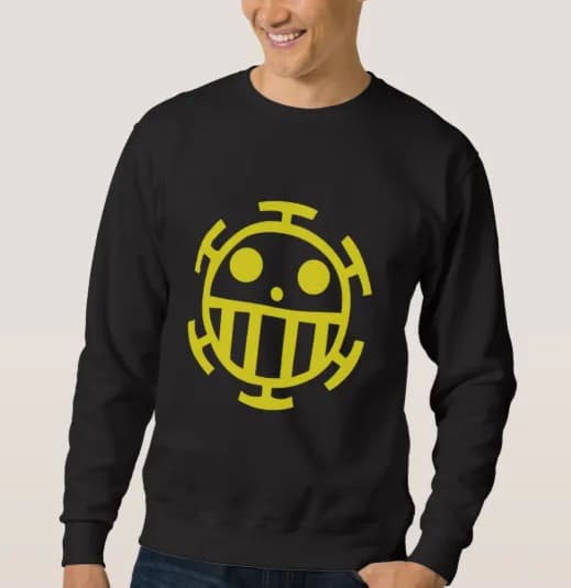 One Piece Trafalgar Law yellow Pirate Logo sweatshirt