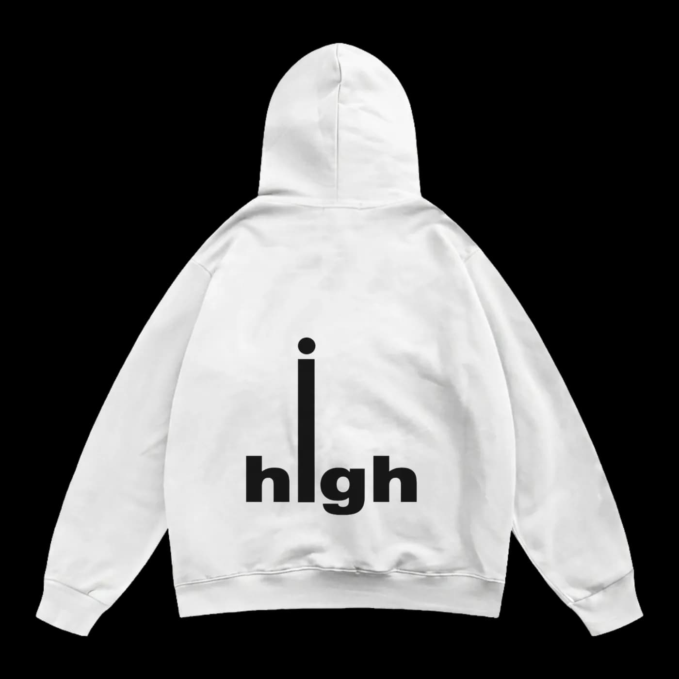 hIgh white printed hoodie