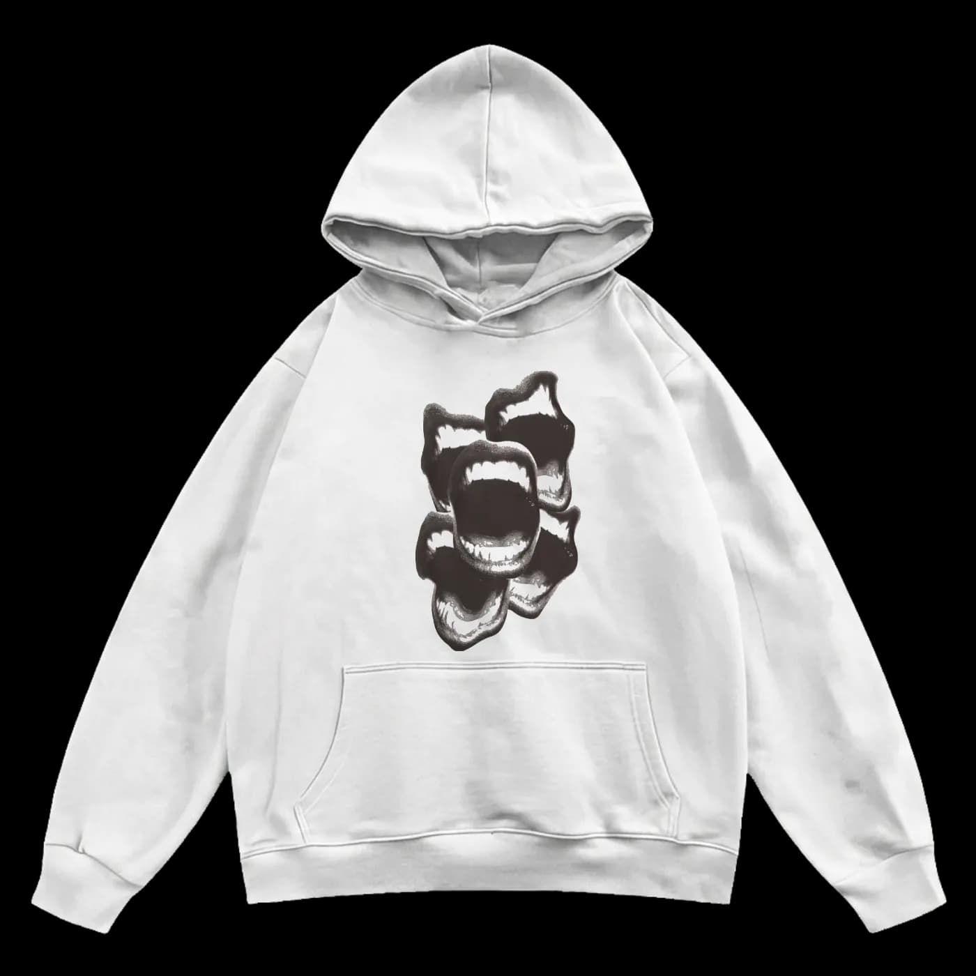 Typography printed white hoodie