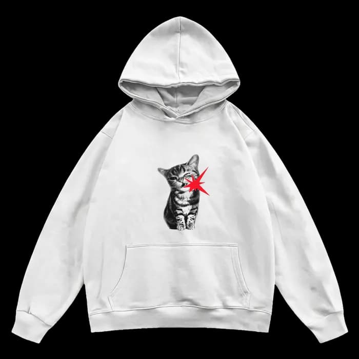 "My life is film hindi"printed white hoodie