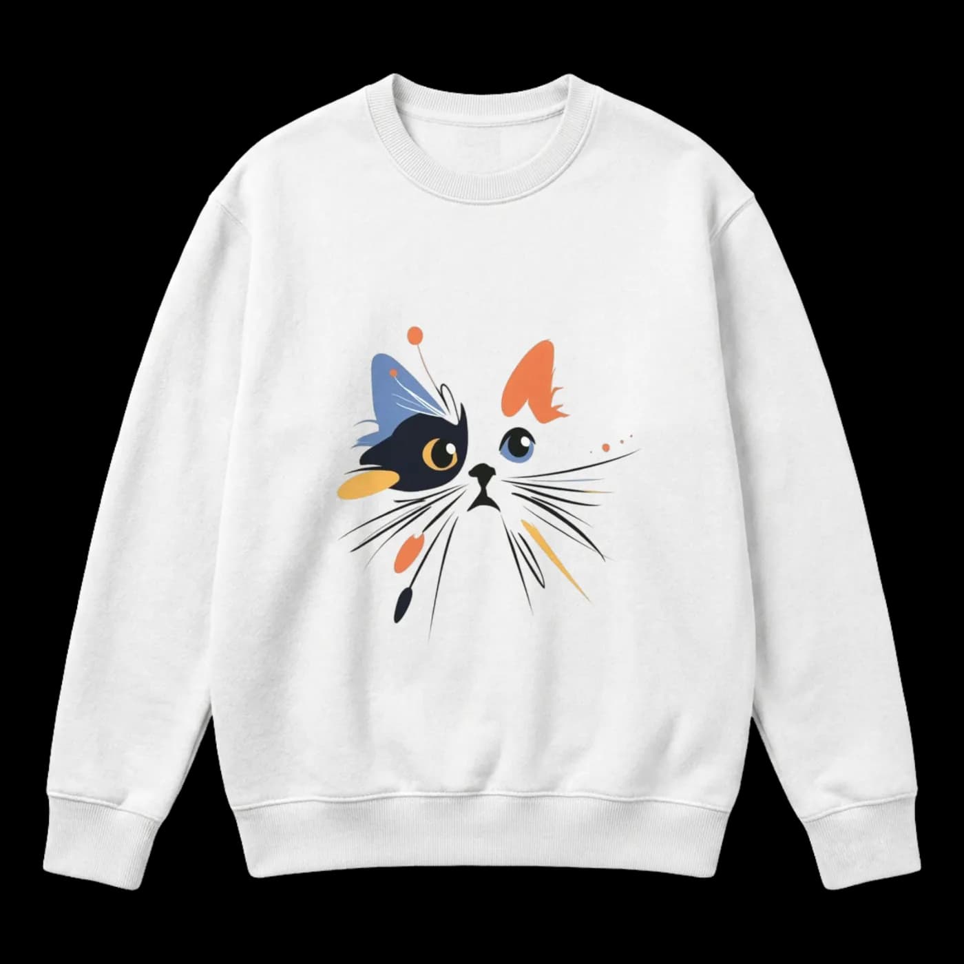 Abstract Calico - Geometric Cat Art Crewneck