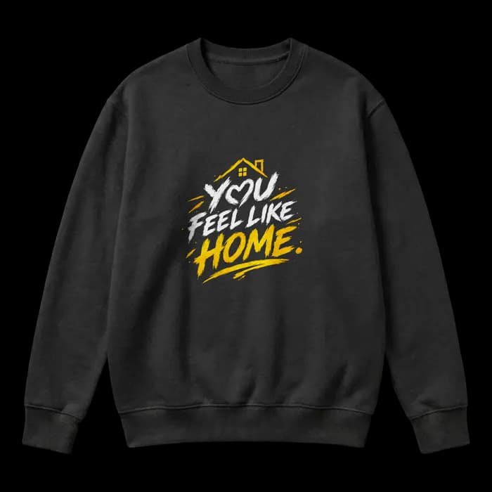 You Feel Like Home – Black & Gold Romantic Streetwear Sweater