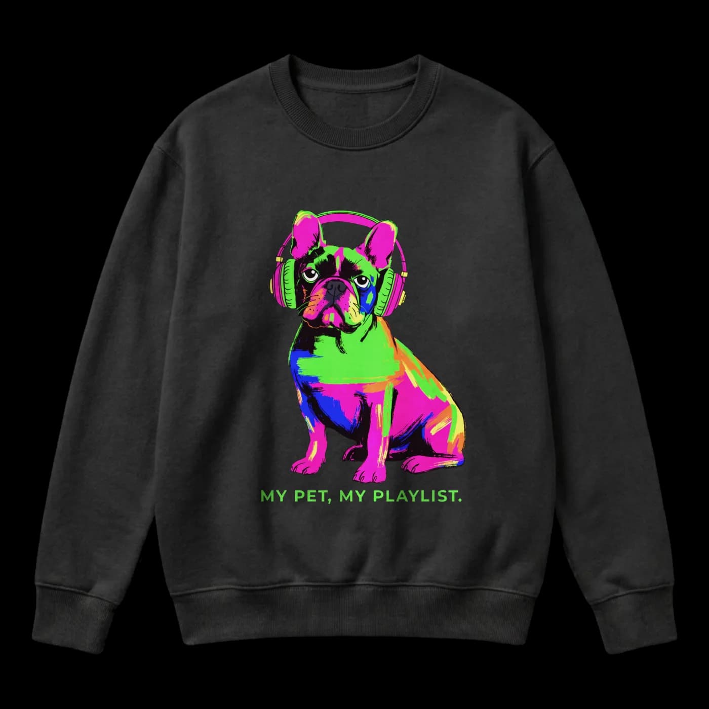 Neon Beats Frenchie Sweatshirt