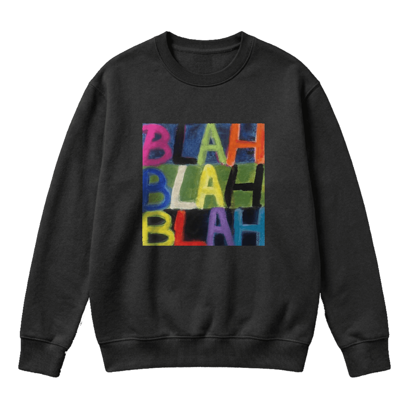 "Blah Blah Blah" printed sweater